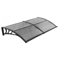 Marquesina para puerta 97 x 198 cm policarbonato gris con soporte