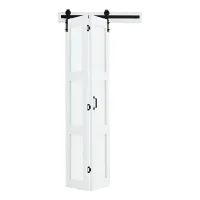 Puerta pérgola 914x2134mm mdf vidrio templado blanca