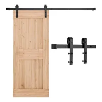 Kit puerta corredera 2,01 m, 150 kg, riel negro