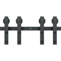 Kit herrajes puerta corredera granero 243cm, 2 puertas, ruedas silenciosas
