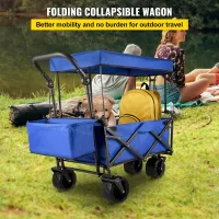 Carro plegable essenza con toldo, capacidad de 220 libras, carro de playa con ruedas grandes y toldo con asas ajustables para empujar