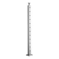 Columna balaustrada con cables 107 x 5,1 x 5,1 cm acero inoxidable orificios 30° plata