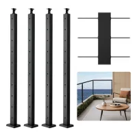 Postes para barandilla con cable 91 x 5,1 x 5,1 cm acero inoxidable