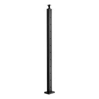 Poste de terraza 4 unidades 107 x 2,5 x 5,1 cm acero inoxidable con orificios prediseñados