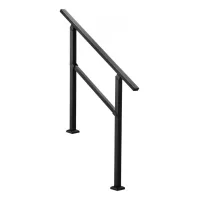 Barandilla exterior para escaleras 2–3 peldaños tubo acero negro