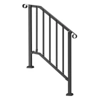 Barandilla para escaleras exteriores 2–3 peldaños, acero negro