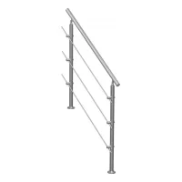 Pasamanos exterior para escaleras 1199 mm acero inoxidable 3 travesaños