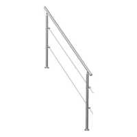 Barandilla exterior escaleras 180,1cm 2 largueros acero