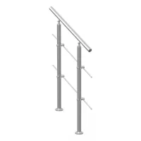 Barandilla para escaleras exterior 31,5 cm acero inoxidable 2 travesaños