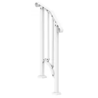 Pasamanos acero carbono 1–2 peldaños con kit instalación blanco