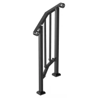 Pasamanos para escaleras de 1–2 peldaños, acero carbono, negro vintage