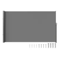 Toldo lateral retráctil 160 x 300 cm, pantalla de privacidad 180g poliéster