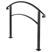 Pasamanos de 4 escalones de hierro forjado negro mate exterior