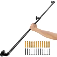 Pasamanos tubular 213,4 cm, acero carbono, capacidad 199,6 kg