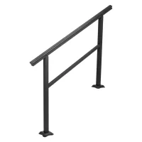 Pasamanos exterior para escaleras de aluminio 122 x 90 cm negro