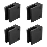 40 abrazaderas cuadradas para vidrio 0,8–1,2 cm negras