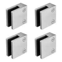 Abrazadera de vidrio acero inoxidable 304, 4 piezas, vidrio 0,8–1,2 cm