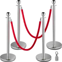 Barrera control de multitudes con cuerda roja 1,5 m