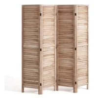 Biombo de madera 4 paneles, 170 cm, plegable, persiana