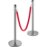 Barrera para control de multitudes, 8 piezas con cuerda
