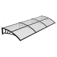 Toldo para puerta 97 x 297 cm, policarbonato, protección lluvia/sol, transparente