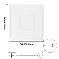 Paneles de techo 12 pzs pvc 61 x 61 cm geometría blanca