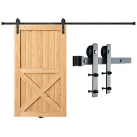 Kit puerta corredera tipo granero, 243,8 cm, carga 149,7 kg