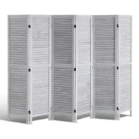 Biombo de 6 paneles, 170 cm, madera, plegable