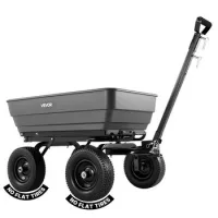 Carretilla de jardín 544 kg, 183 cm, caja 7 pies³, ruedas giratorias