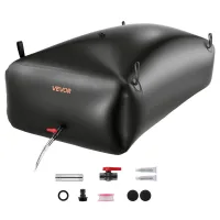 Bolsa de almacenamiento de agua 1000l, pvc resistente y plegable, negra
