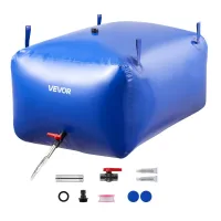 Depósito de agua 400 l, pvc resistente, portátil, con válvula y conectores
