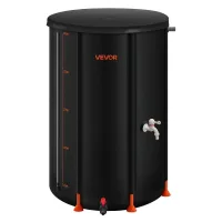 Barril de lluvia plegable 250 l, pvc resistente, estable y portátil