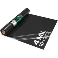 Lona plástica negra 0,1 mm, 3,05 x 30,48 m, polietileno resistente