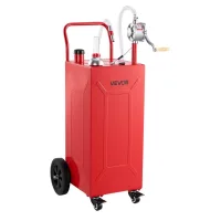 Bidón de combustible portátil 113,6 l, acero carbono, bomba manual, ruedas