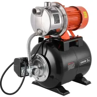 Bomba para pozo superficial 1,6 hp 6000 l/h tanque 19 l acero inoxidable