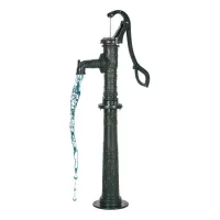 Bomba manual para pozo, fundición hierro, altura 6 m, base elevada
