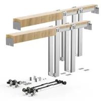 Kit de puerta corredera empotrada 182,9 cm, acero galvanizado, cierre suave
