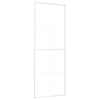 Puerta corredera con cristal esg esmerilado y aluminio, 76x205 cm, blanca.