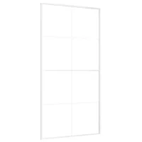 Puerta corredera, cristal esg esmerilado, aluminio, 102,5 x 205 cm, blanco