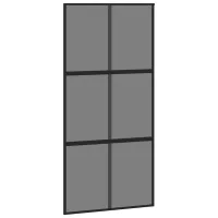 Puerta corredera negra de 102,5 x 205 cm con cristal templado y aluminio.