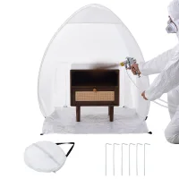 Carpa de pintura portátil 102x89x102 cm cabina de pintura en aerosol emergente portátil con piso incorporado ventana de escape tienda de pintura para