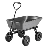 Carro de jardín con función basculante carga de 272 kg, con ruedas giratorias de 180°, rodamientos flexibles de 270° para plantas