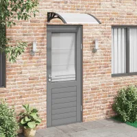 Maison exclusive - marquesina para puerta pc negro y transparente 200x75 cm