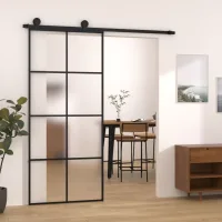 Maison exclusive - puerta corredera con set herrajes vidrio esg aluminio 90x205 cm