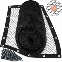 Cover net red para estanque 4x3 m - malla fina 10mm - negro/verde, casi invisible - protege contra hojas y garzas - incl. piquetas y bolsa