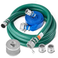 Kit de manguera de succión succebuy para bomba de agua, 2 × 65 pies, con accesorios completos