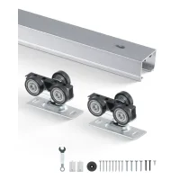 Kit ferretería para puerta corredera 6 pies,succebuy para puerta de 24 a 36 pulgadas,calidad superior,deslizamiento suave,instalación fácil