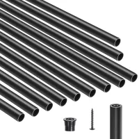 Balustres aluminio,succebuy 66 cm,paquete 101,varas metálicas impermeables 1,9 cm,tapones y tornillos para porche,terraza,escaleras negro