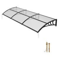 Toldo exterior transparente de policarbonato succebuy de 96,5 x 297,5 cm para ventanas, porches y balcones, protección contra la lluvia