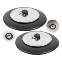 Tapones universales para fregadero – paquete de 2, drenaje 2, ø 52 a 50 mm, con tapa ø 73 mm, parte superior metálica cromada